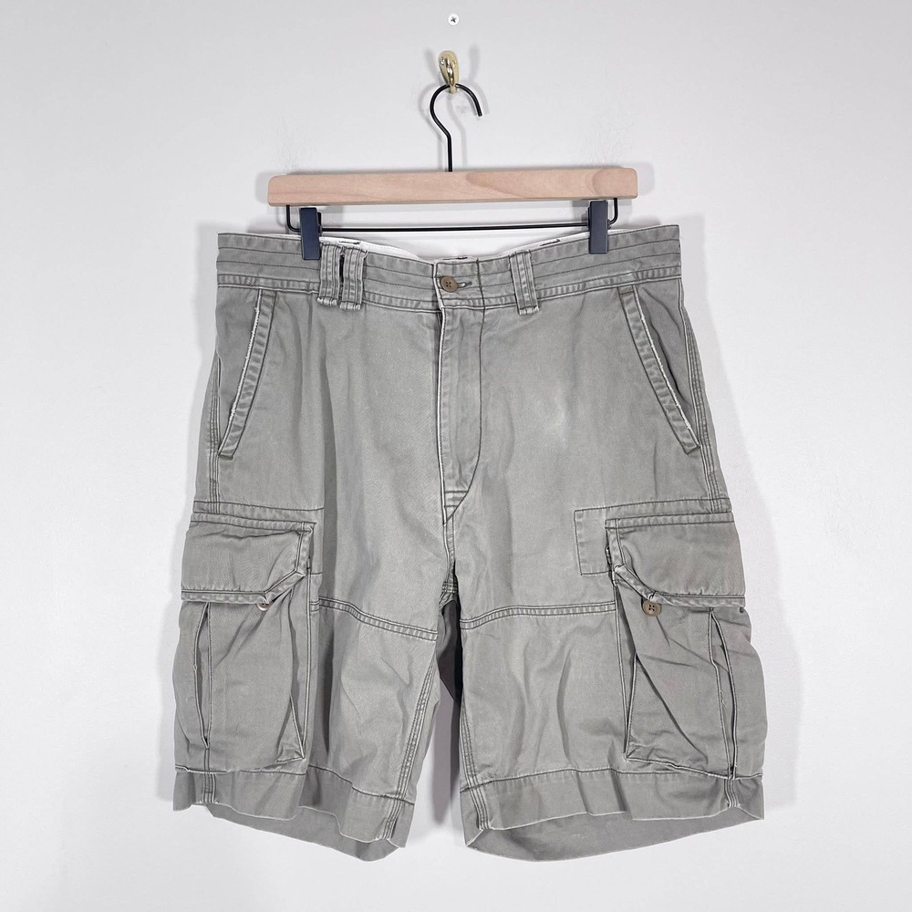 Polo Ralph Lauren Classic Fit Cargo Shorts Mens 34 Gray Y2K Safari Preppy Grunge